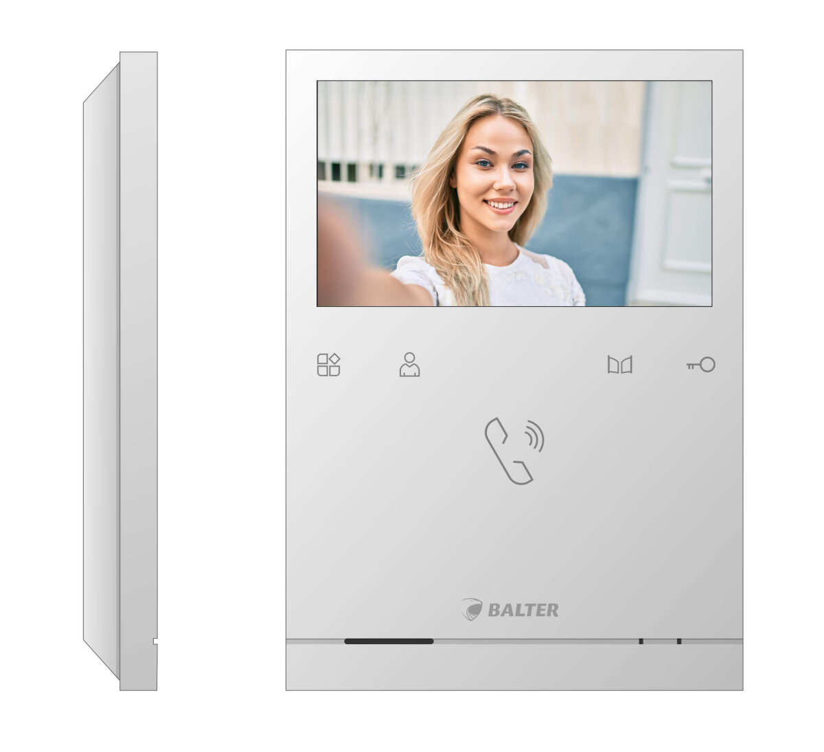 Video T&uuml;rsprechanlage f&uuml;r 1 Familienhaus, 4x Monitore, Balter EVO Schwarz