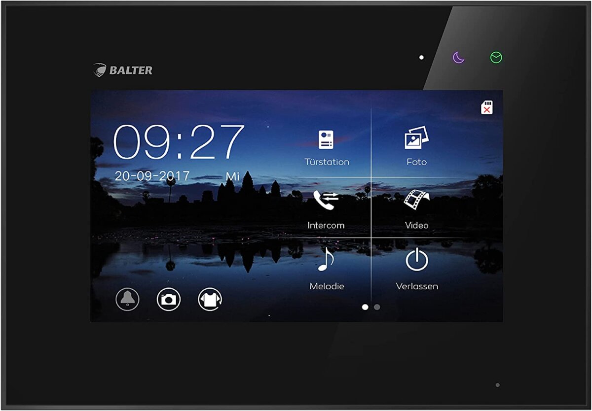 Video T&uuml;rsprechanlage f&uuml;r 1 Familienhaus, 3x Monitore, Balter EVO Schwarz
