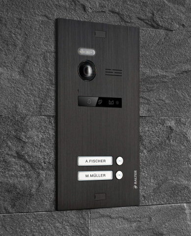 Video T&uuml;rsprechanlage mit Smartphone App f&uuml;r 2 Familienhaus, Schwarz, 2x Monitore, Balter EVO WLAN Schwarz