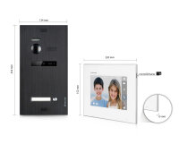 Video T&uuml;rsprechanlage mit Smartphone App f&uuml;r 4 Familienhaus, Schwarz, 4x Monitore, Balter EVO WLAN Schwarz