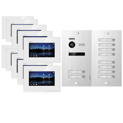 Video T&uuml;rsprechanlage f&uuml;r 10 Familienhaus, 10x Monitore, Balter EVO