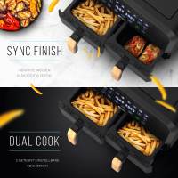 Balter Hei&szlig;luftfritteuse HL-900 Schwarz (8 Liter, Doppelkammer, 8 Programme, LCD)