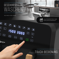 Balter Hei&szlig;luftfritteuse HL-900 Schwarz (8 Liter, Doppelkammer, 8 Programme, LCD)