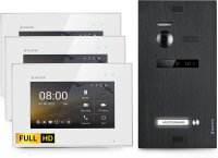 HD Video T&uuml;rsprechanlage f&uuml;r 1 Familienhaus, 3x Monitore, Balter EVO HD Schwarz