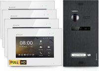 HD Video T&uuml;rsprechanlage f&uuml;r 1 Familienhaus, 4x Monitore, Balter EVO HD Schwarz