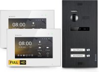 HD Video T&uuml;rsprechanlage f&uuml;r 2 Familienhaus, 2 x Monitor, Balter EVO HD Schwarz