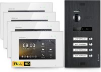 HD Video T&uuml;rsprechanlage f&uuml;r 4 Familienhaus, 4x Monitor, Balter EVO HD Schwarz
