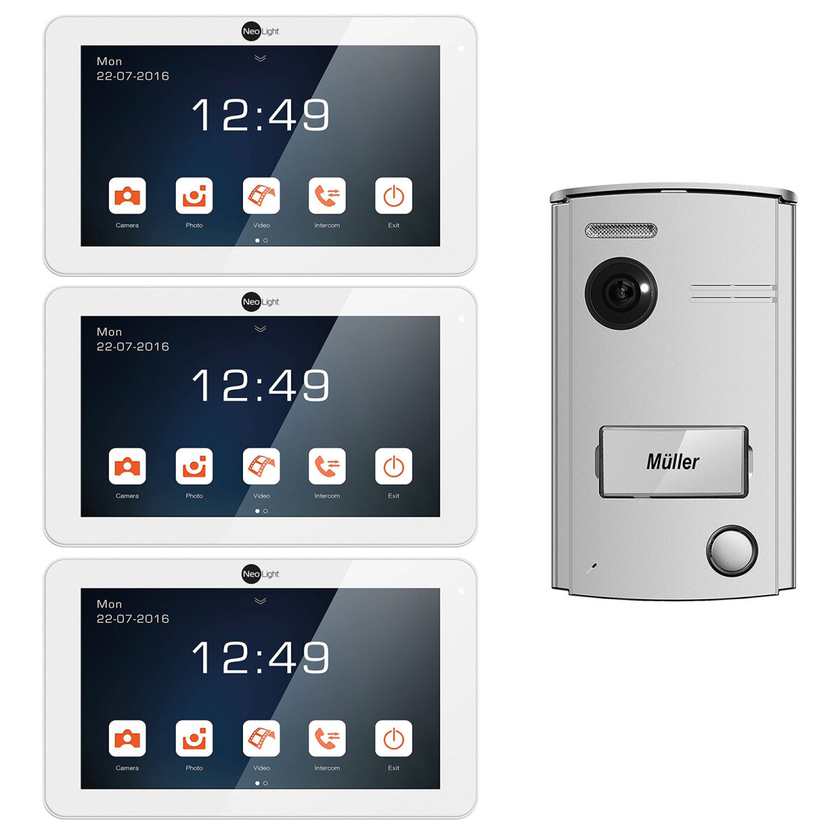 Video T&uuml;rsprechanlage NeoLight Porta 7 Set 3 Monitore