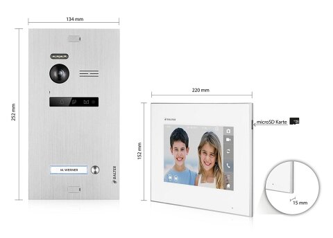 Video T&uuml;rsprechanlage f&uuml;r 1 Familienhaus, 2x Monitore, Balter EVO