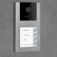 Video T&uuml;rsprechanlage mit Smartphone App f&uuml;r 4 Familienhaus, Aufputz, 4x Monitore, Balter EVO WLAN