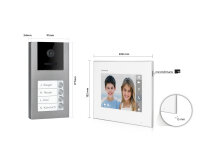 Video T&uuml;rsprechanlage mit Smartphone App f&uuml;r 4 Familienhaus, Aufputz, 4x Monitore, Balter EVO WLAN