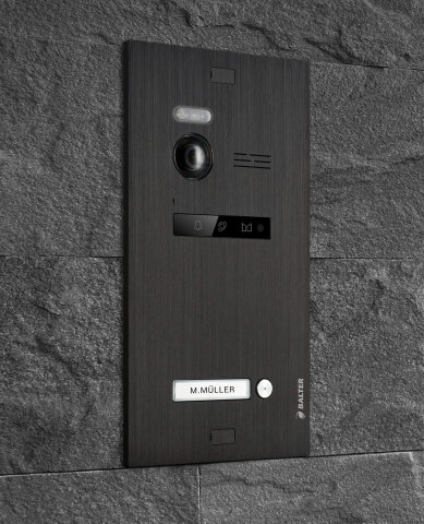 Video T&uuml;rsprechanlage mit Smartphone App f&uuml;r 1 Familienhaus, Schwarz, 1x Monitor, Balter EVO WLAN